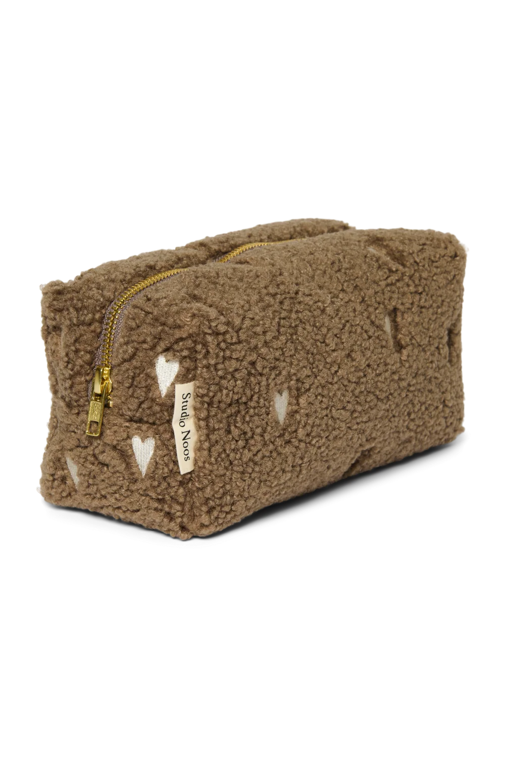 Teddy Pouch | Brown Hearts