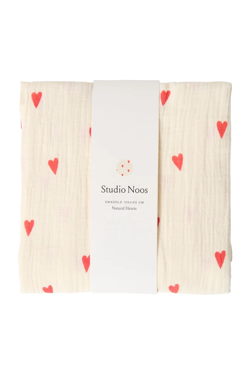 Swaddle Print Large | Beige Hearts