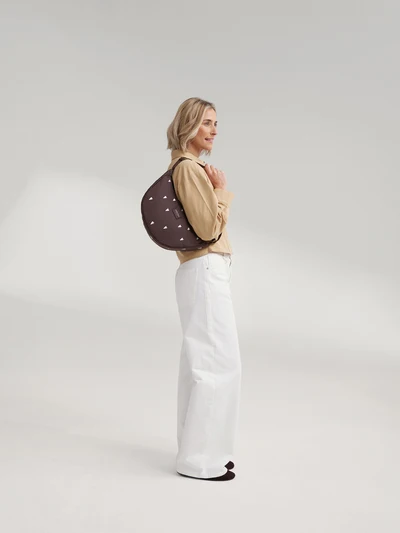 Puffy Adult Fanny Pack | Brown Hearts