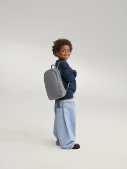 Flannel Chalkstripe Mini Backpack | Light Grey