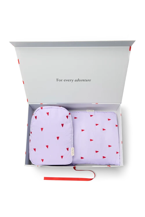 Matching Puffy Gift Set | Purple Hearts