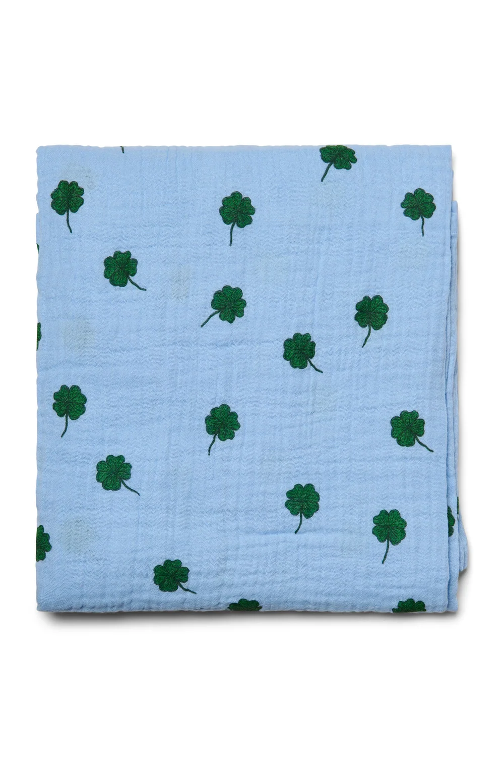 Swaddle Print Large | Light Blue Clover