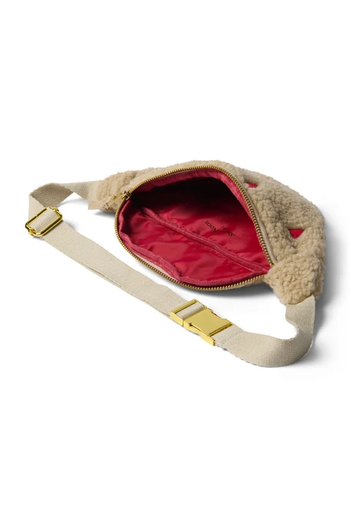 Teddy Mini Fanny Pack | Ecru Hearts