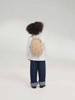 Teddy Mini Backpack | Ecru Hearts