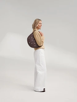 Puffy Adult Fanny Pack | Brown Hearts